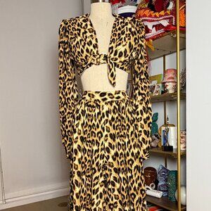 Vintage Vandalism Harlow Set Leopard Print Size M